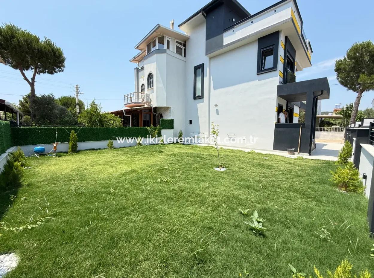 3 1 Freistehende Neue Villa Mit Großem Garten Zum Verkauf In Doganbey, Seferihisar