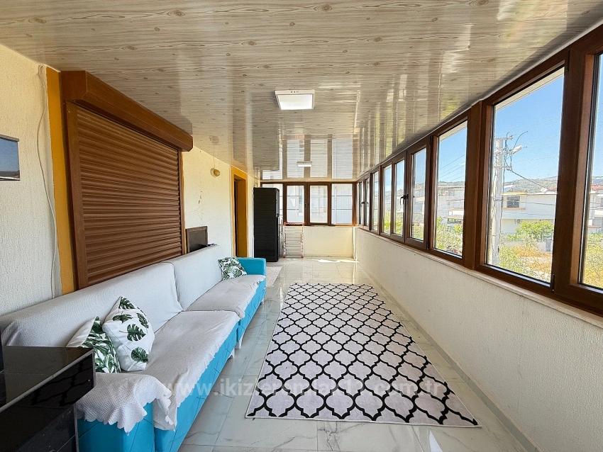 2+1 Fully Furnished Villa With Garden For Sale In Doğanbey, Seferihisar