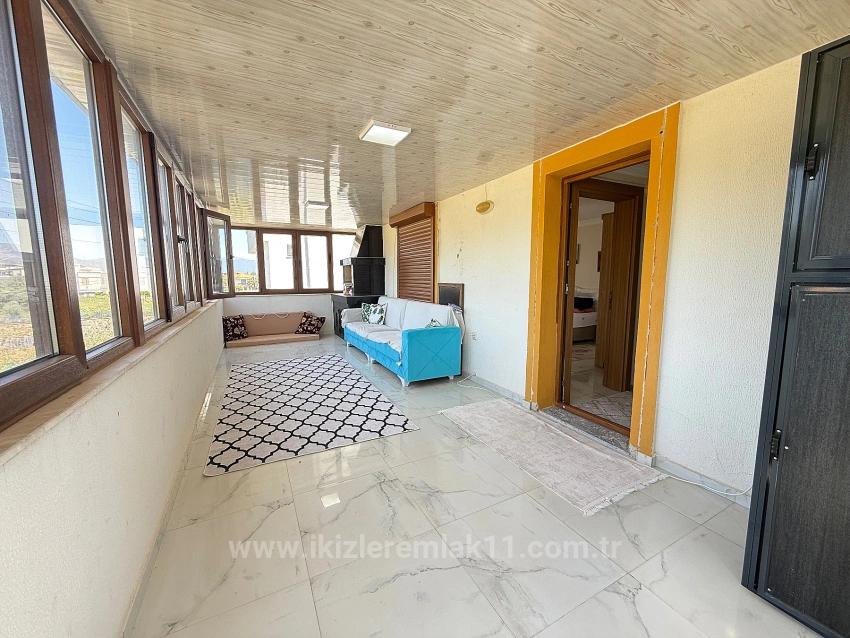 2+1 Fully Furnished Villa With Garden For Sale In Doğanbey, Seferihisar