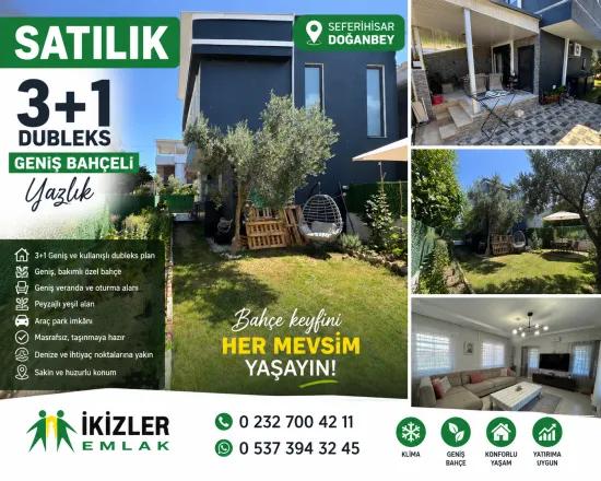 For sale In Seferihisar Doğanbey 3+1 spacious garden duplex summer house