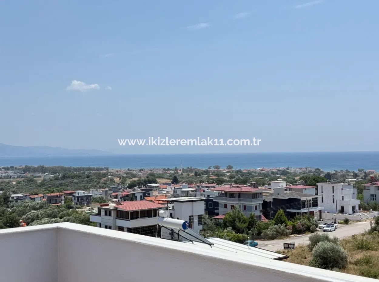 3 In 1 Brand New Villa With Sea View Garden For Sale In Doganbey, Seferihisar
