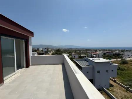 3 In 1 Brand New Villa With Sea View Garden For Sale In Doganbey, Seferihisar