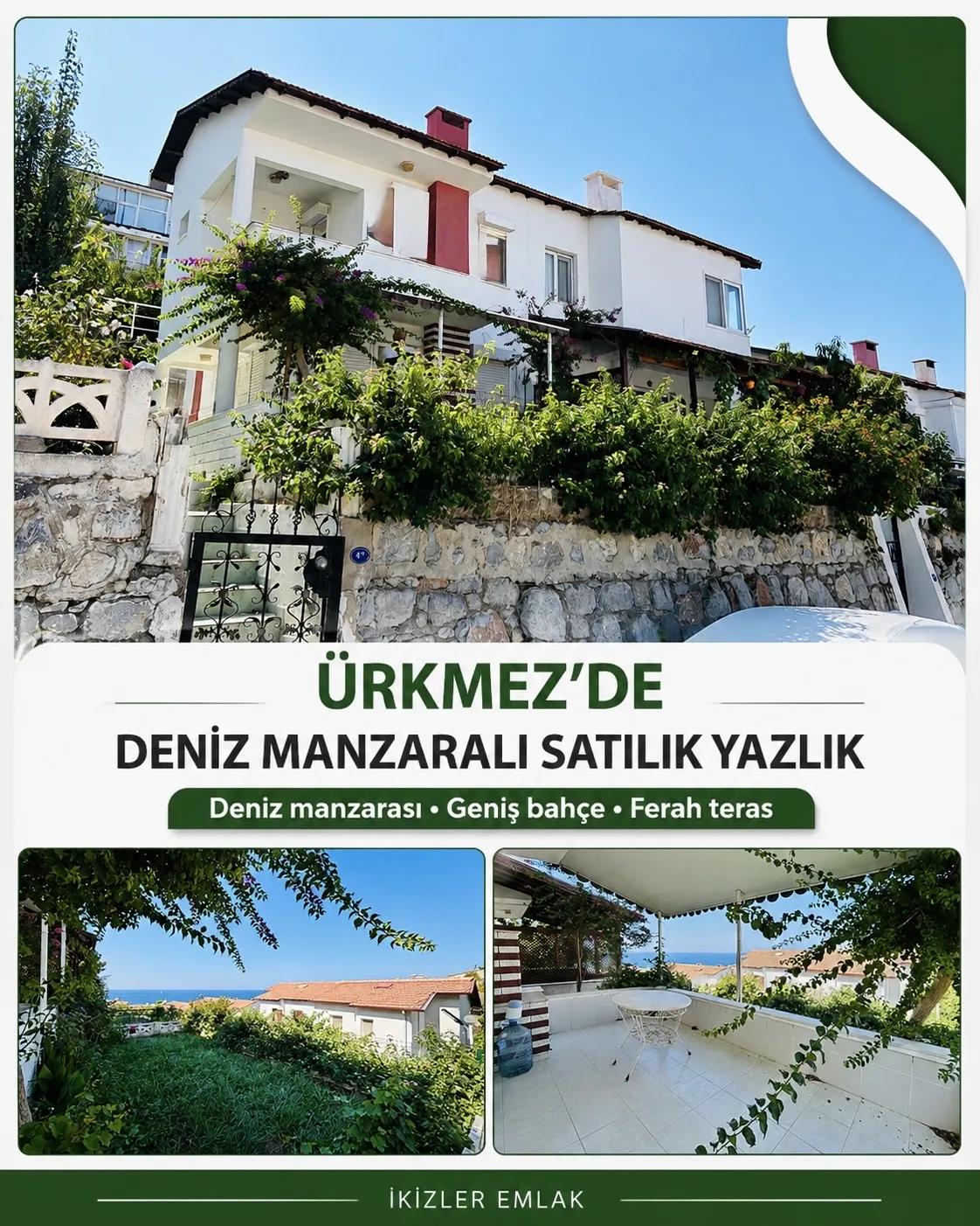 Вилла 3+1 с видом на море продаётся в Seferihisar Doğanbey Ömür поселке